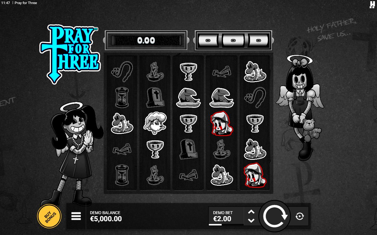 Pray for Three base game reels