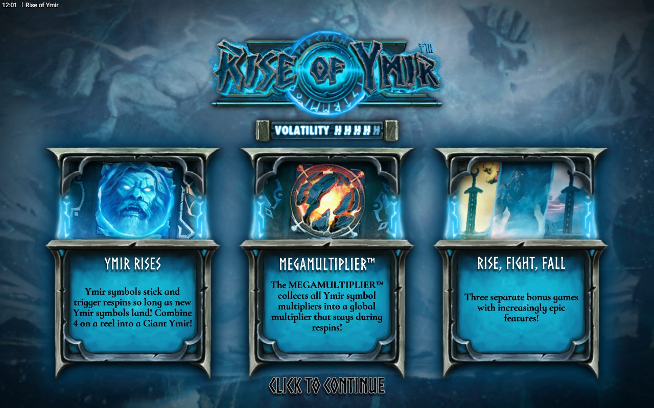 Rise of Ymir game lobby / feature intro