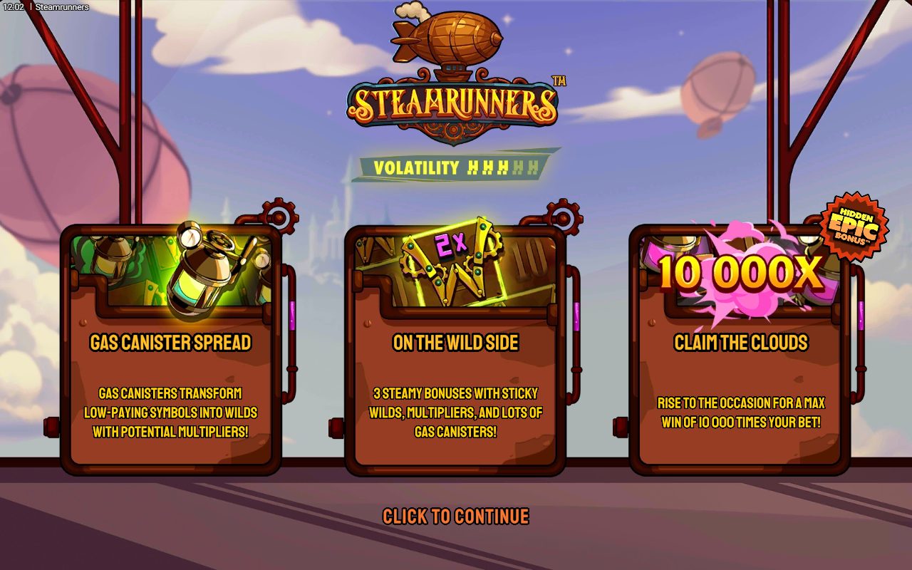 Steamrunners game lobby / feature intro