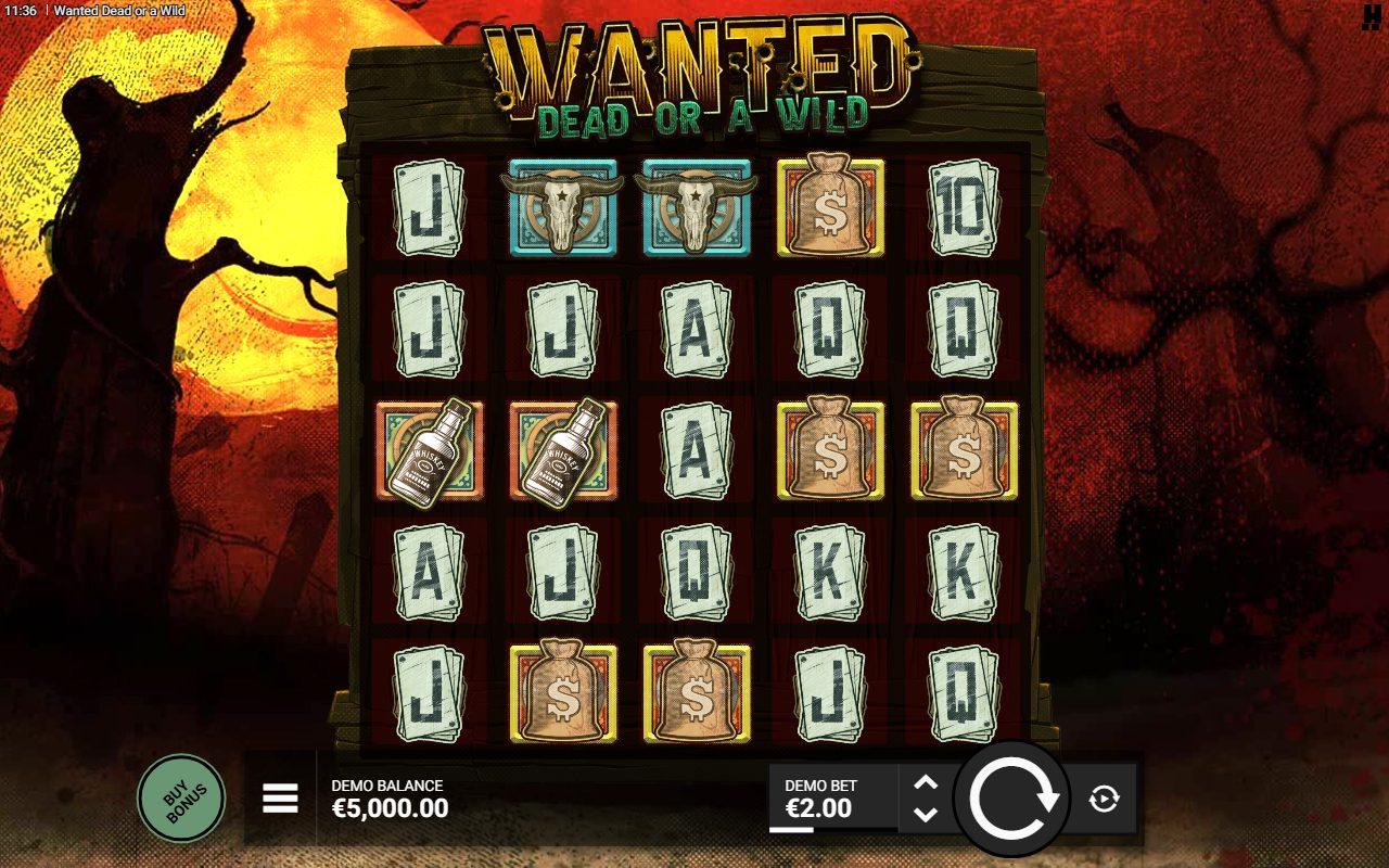 Wanted Dead or a Wild base game reels