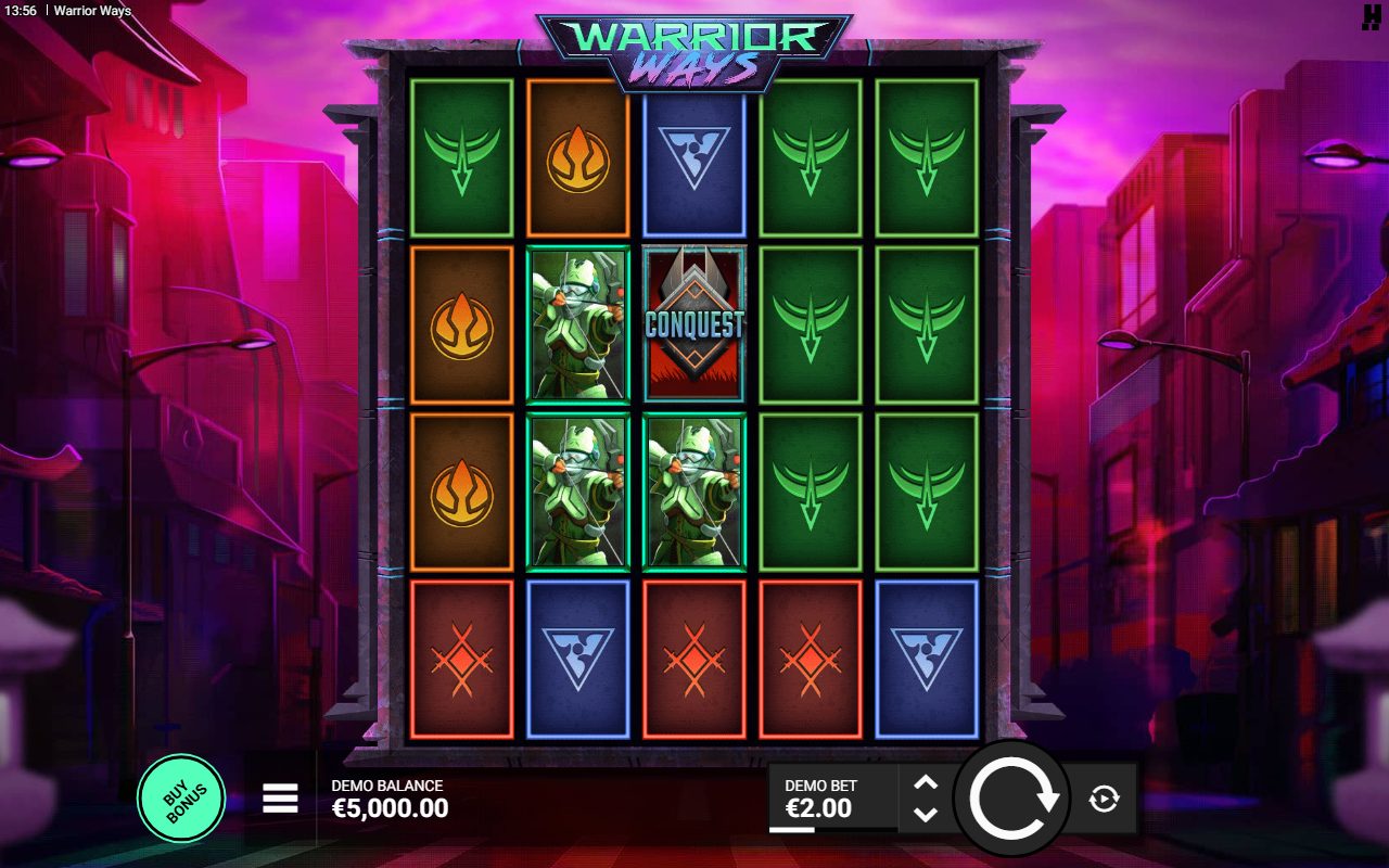 Warrior Ways base game reels