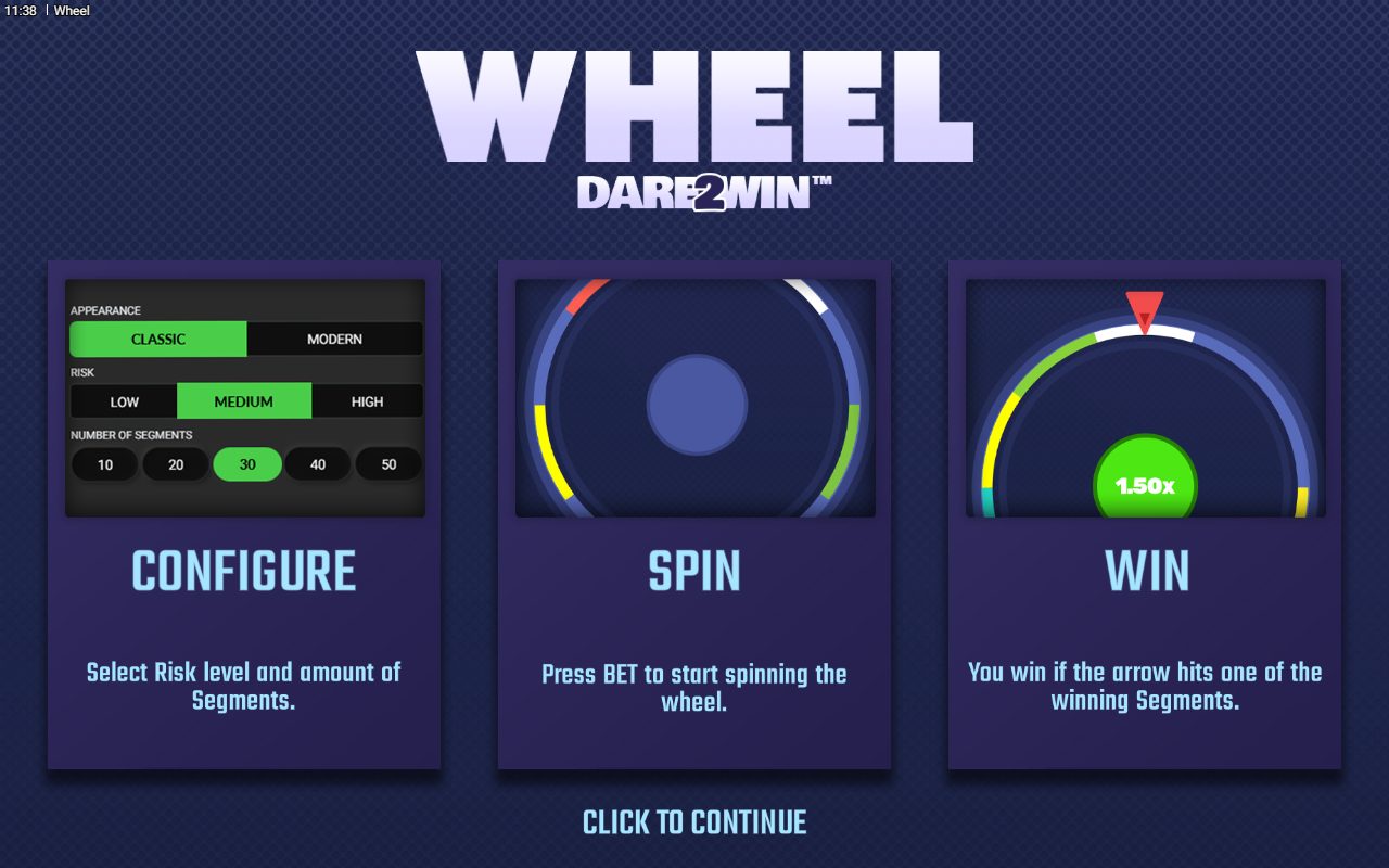 Wheel game lobby / feature intro