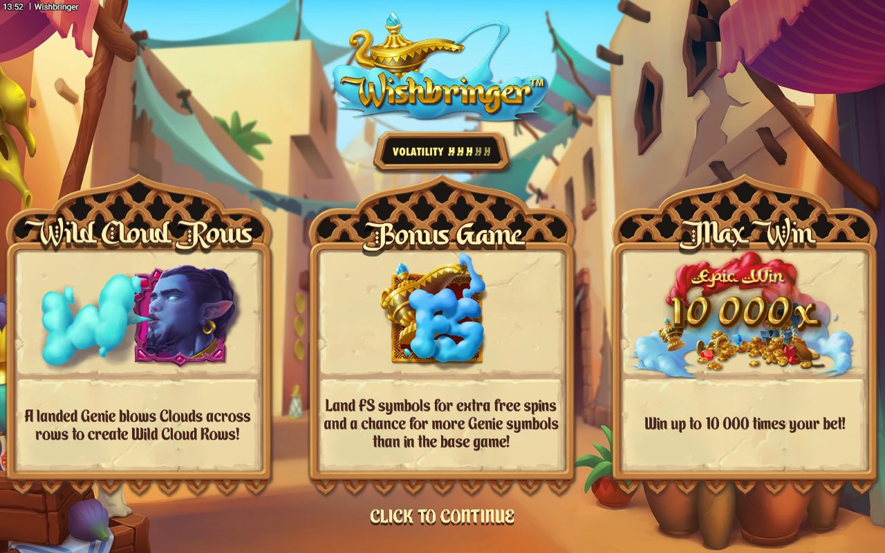 Wishbringer game lobby / feature intro