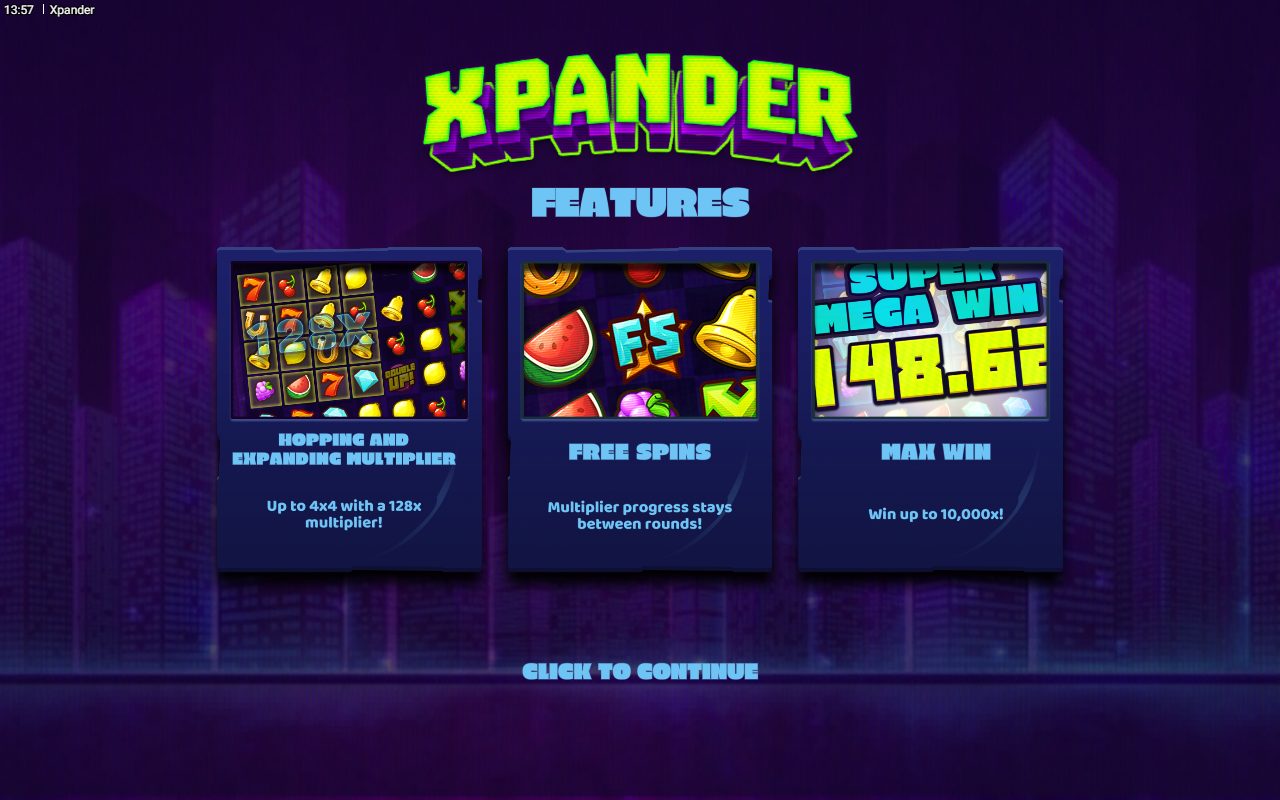 Xpander game lobby / feature intro
