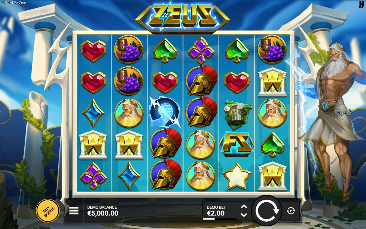 Ze Zeus base game reels