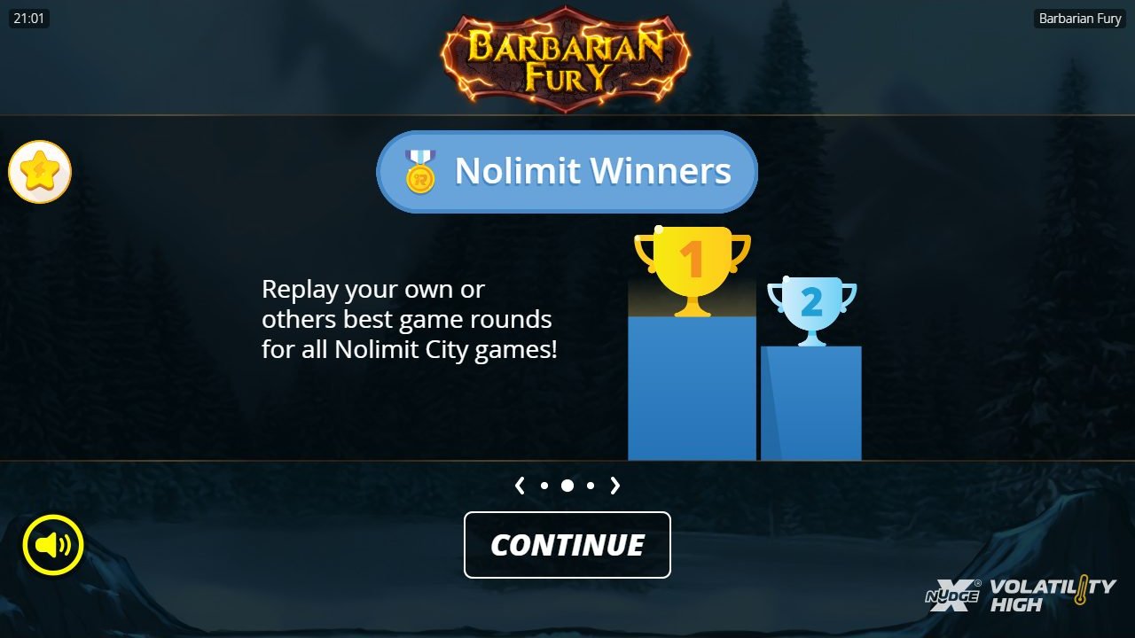 Barbarian Fury game lobby / feature intro
