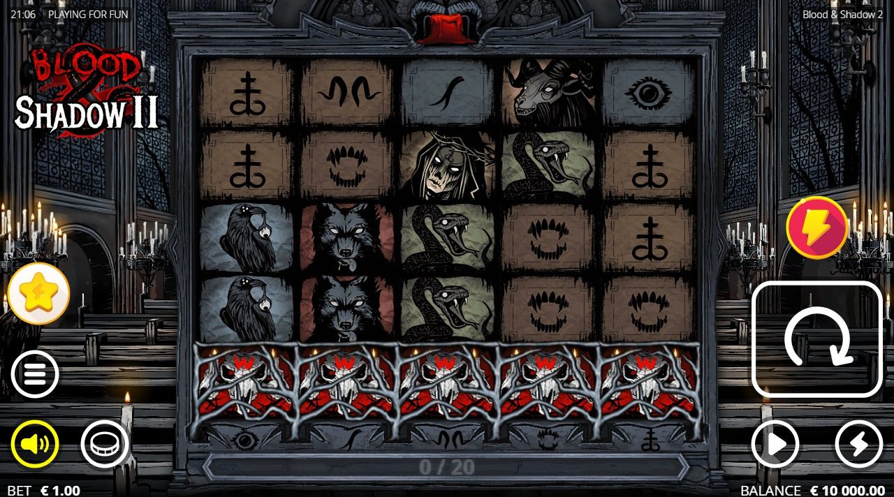 Blood & Shadow 2 base game reels