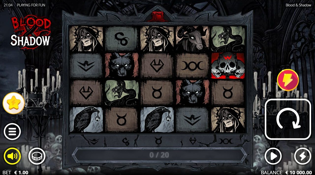 Blood & Shadow base game reels