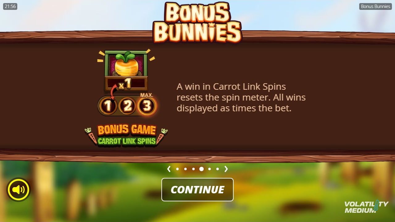 Bonus Bunnies game lobby / feature intro