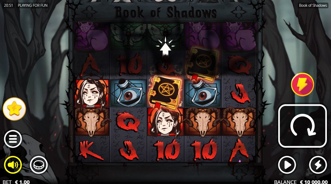 Book of Shadows base game reels