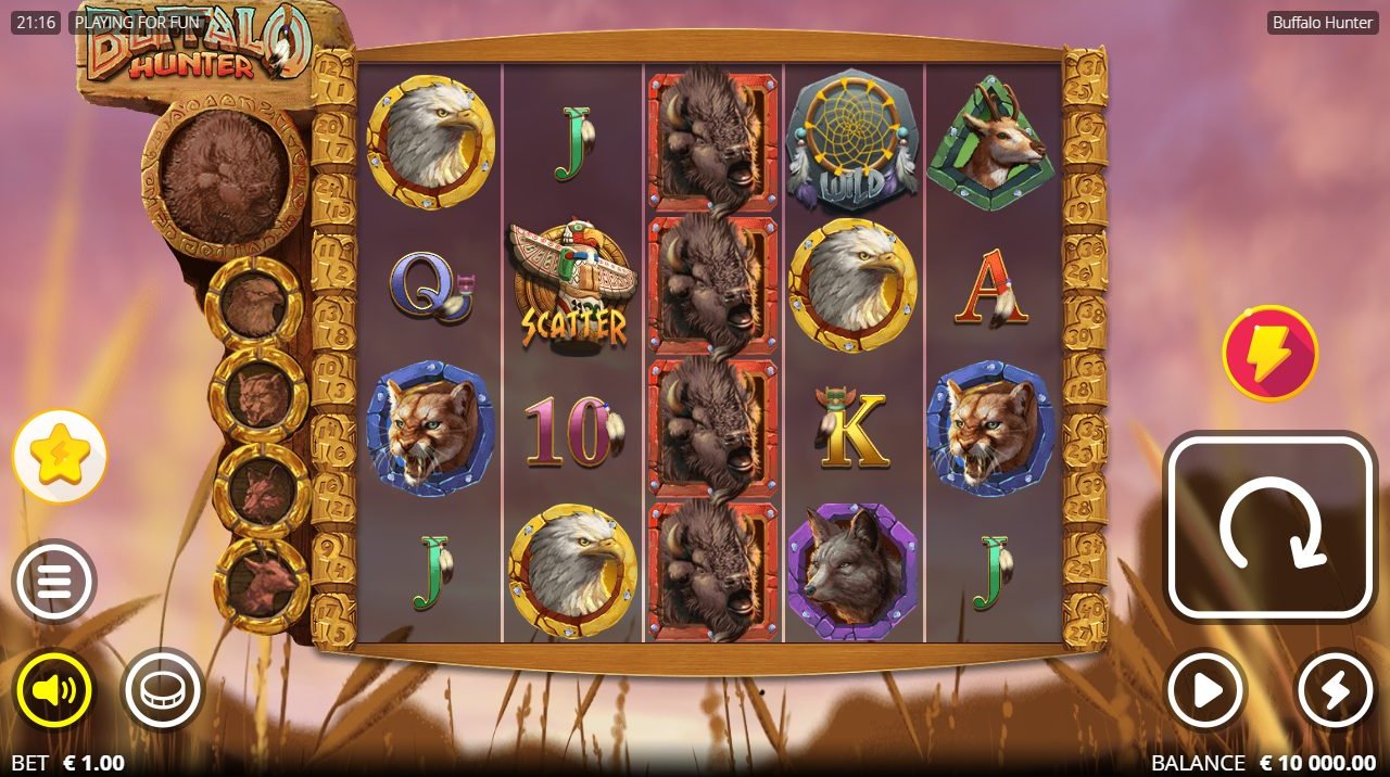 Buffalo Hunter base game reels
