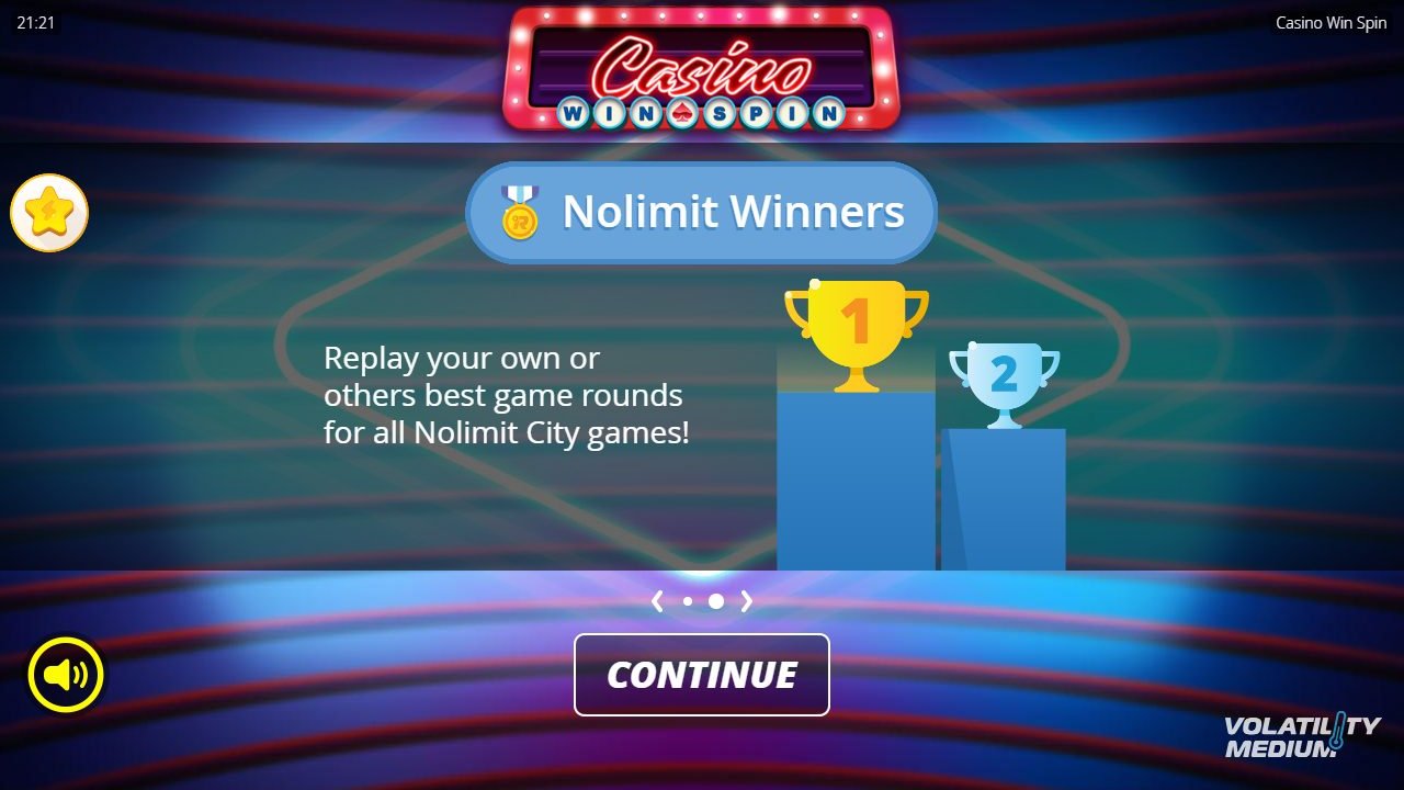 Casino Win Spin game lobby / feature intro