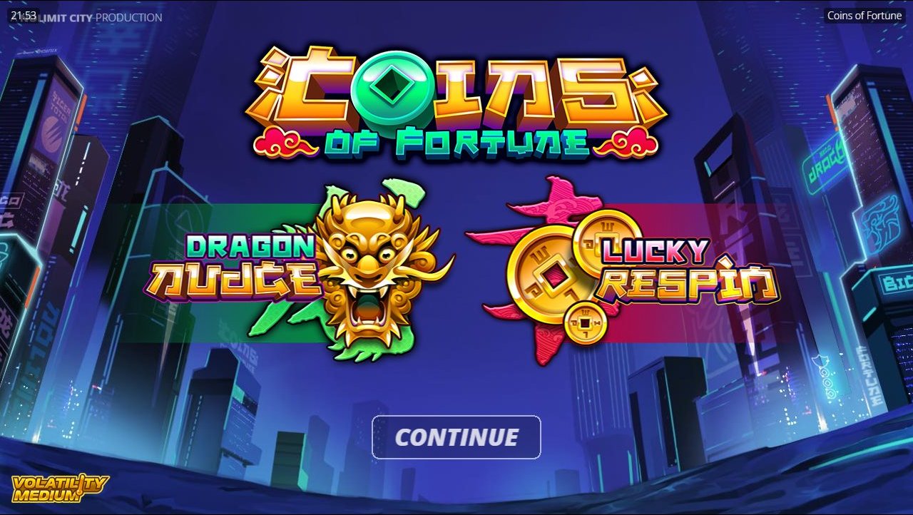 Coins Of Fortune game lobby / feature intro