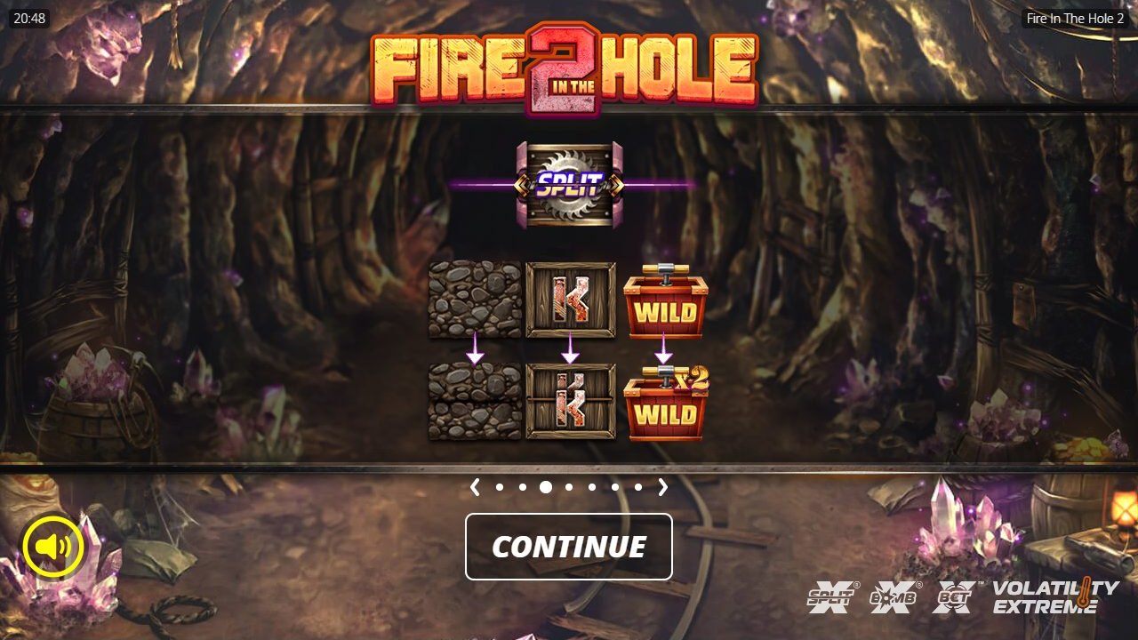 Fire in the Hole 2 game lobby / feature intro