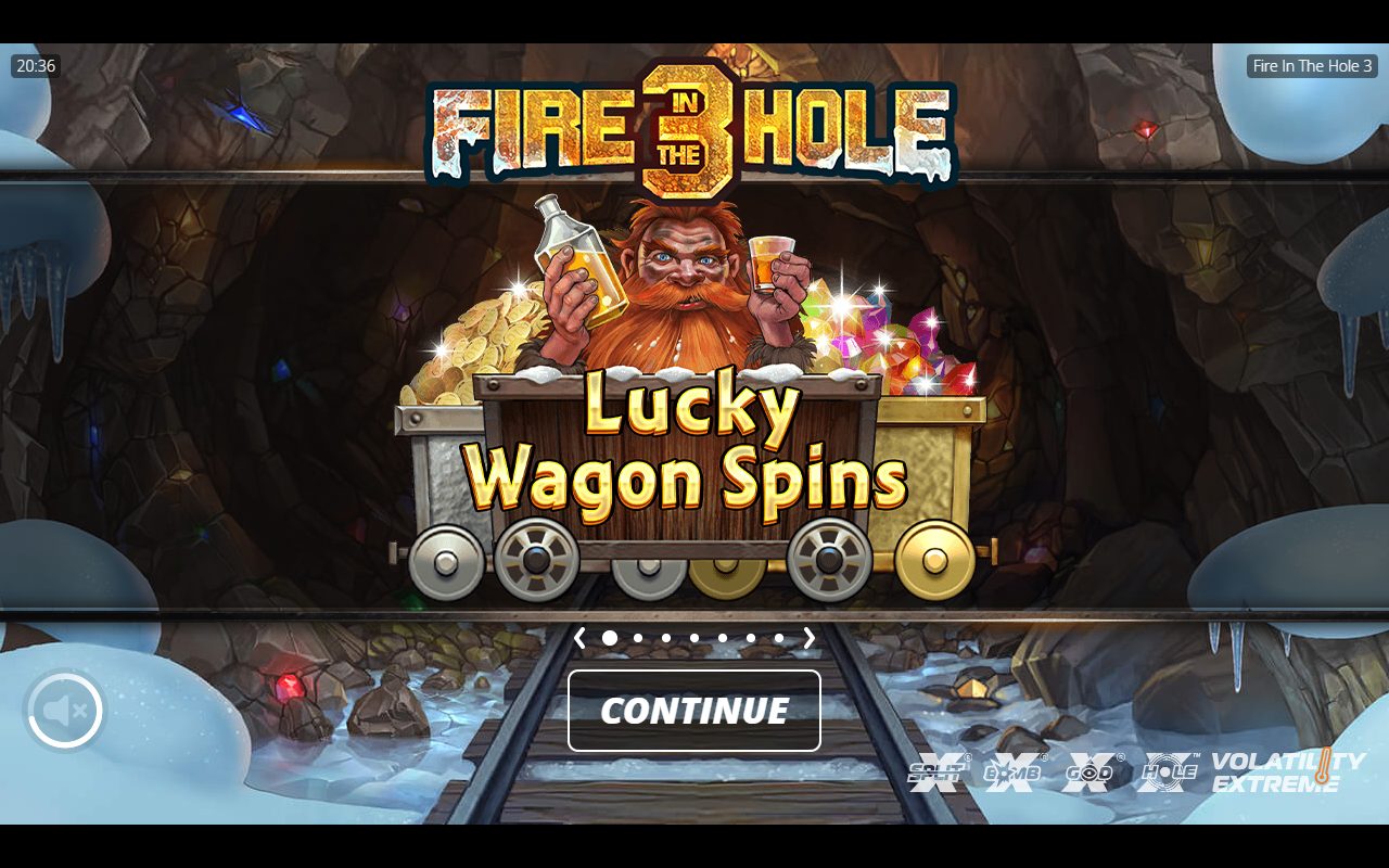 Fire in the Hole 3 game lobby / feature intro