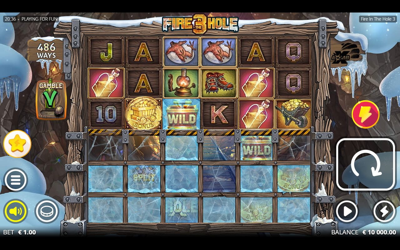 Fire in the Hole 3 base game reels