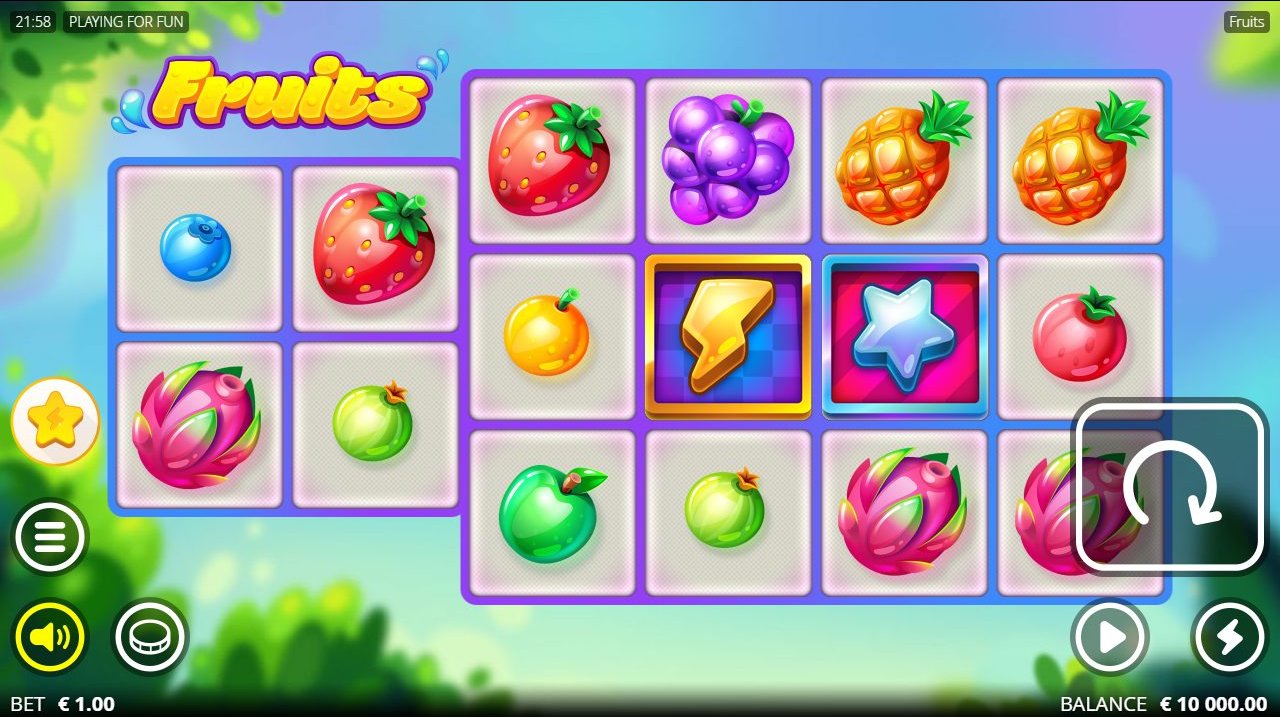 Fruits base game reels