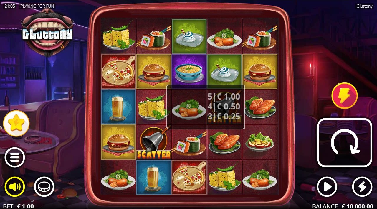 Gluttony base game reels