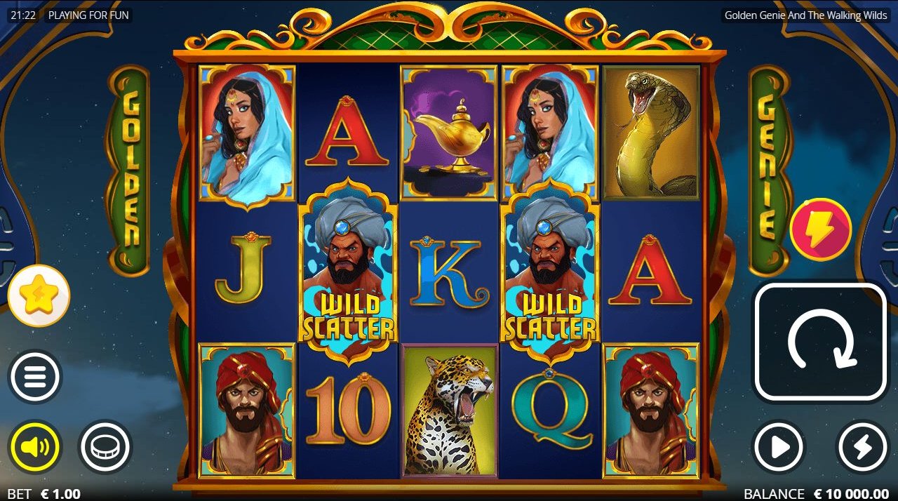 Golden Genie & The Walking Wilds base game reels