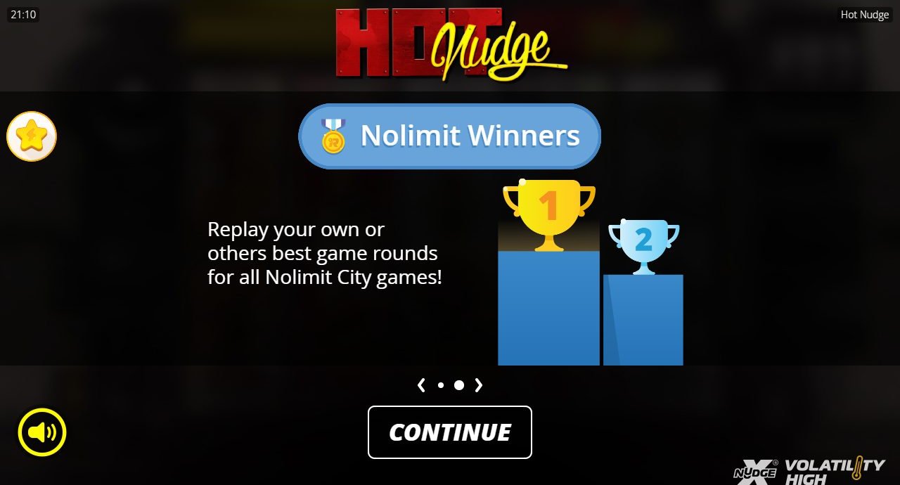 Hot Nudge game lobby / feature intro