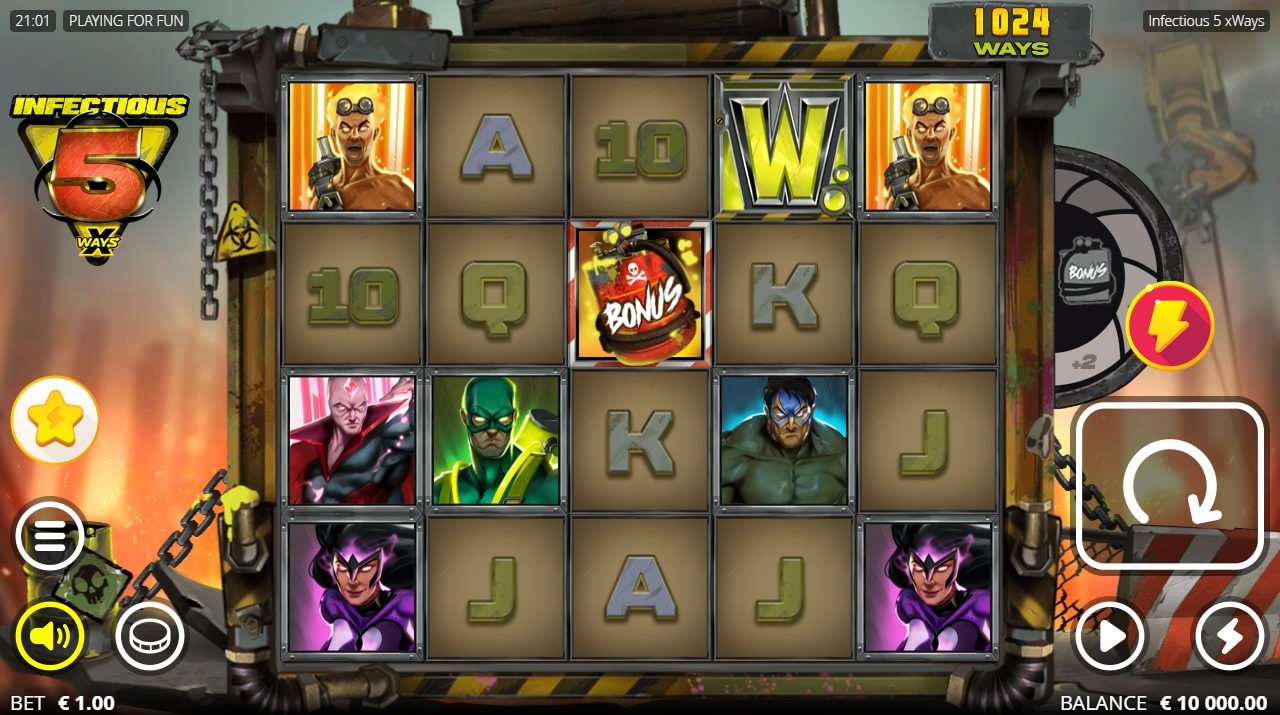 Infectious 5 xWays base game reels