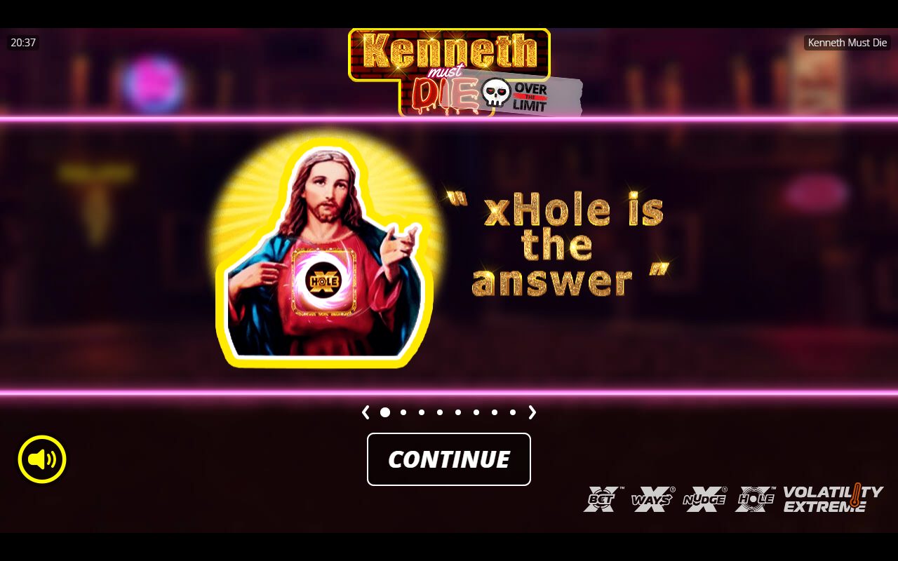 Kenneth Must Die game lobby / feature intro