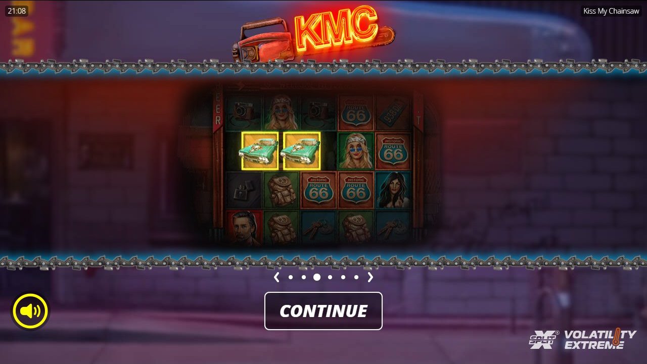 Kiss My Chainsaw game lobby / feature intro