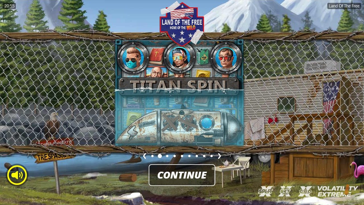 Land of the Free game lobby / feature intro