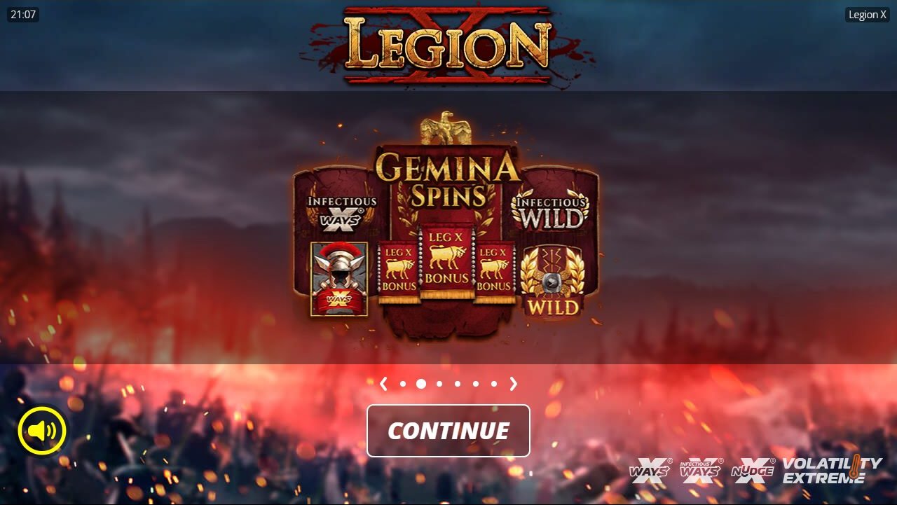 Legion X game lobby / feature intro
