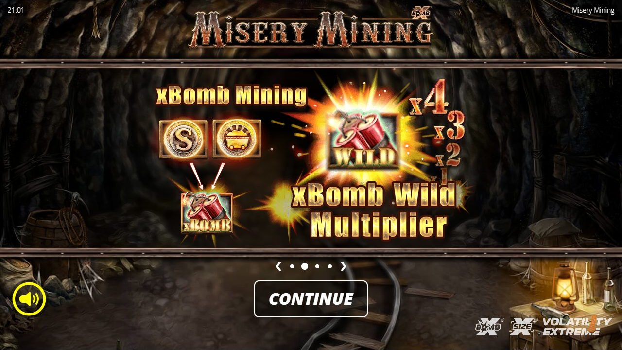 Misery Mining game lobby / feature intro