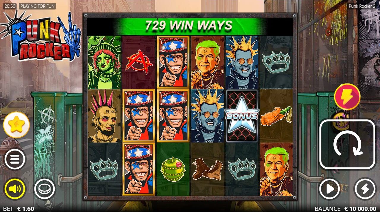 Punk Rocker 2 base game reels