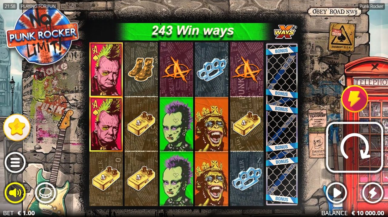 Punk Rocker base game reels