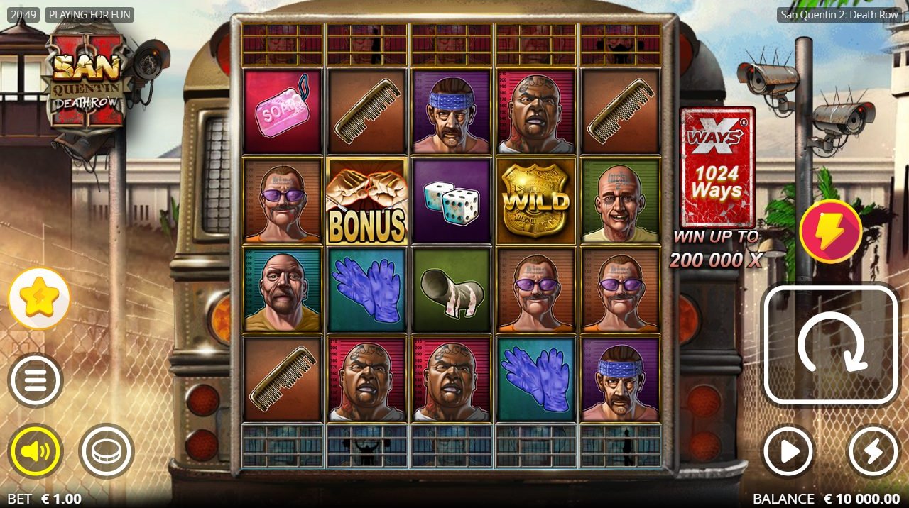San Quentin 2: Death Row base game reels