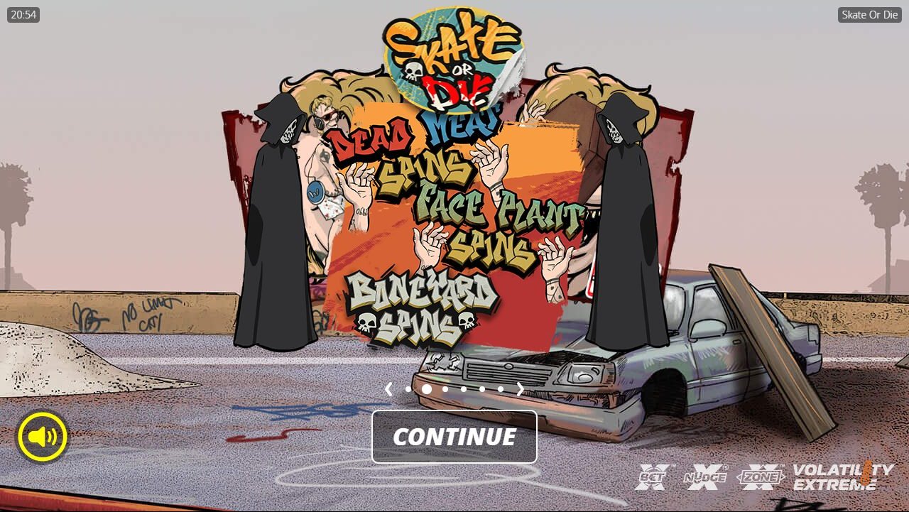 Skate or Die game lobby / feature intro