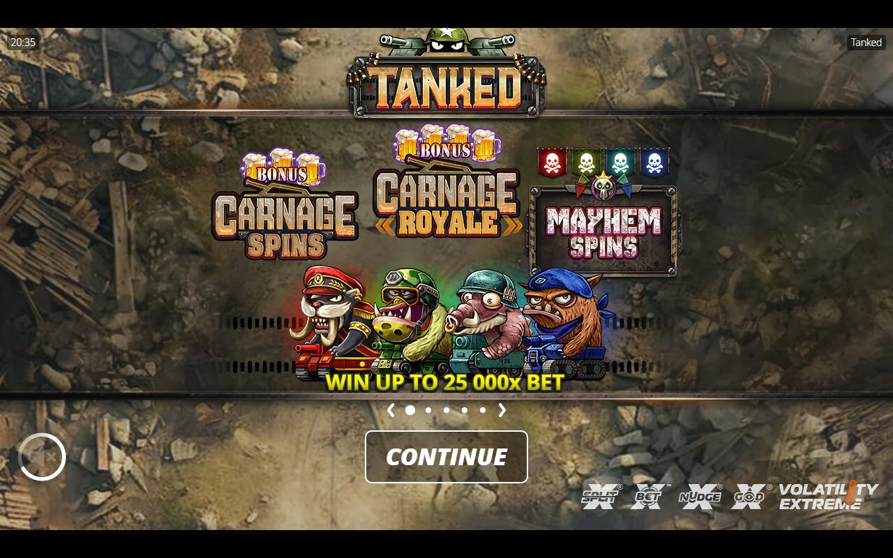 Tanked game lobby / feature intro