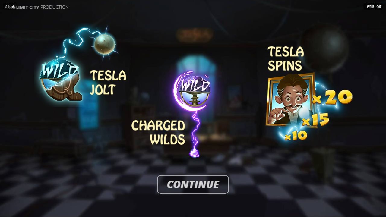 Tesla Jolt game lobby / feature intro