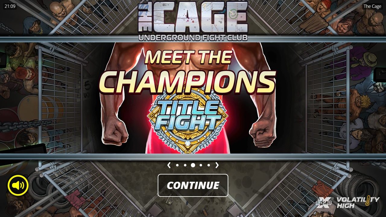 The Cage game lobby / feature intro