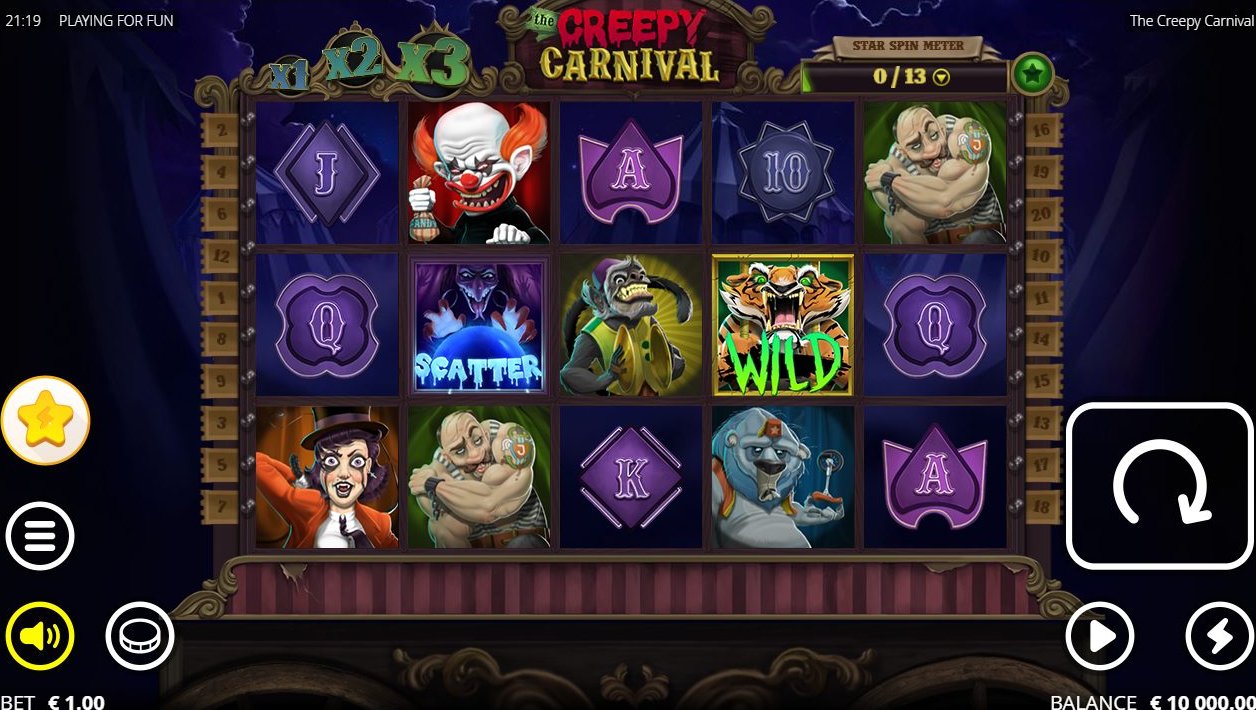 The Creepy Carnival base game reels