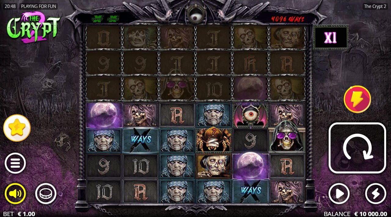 The Crypt 2 base game reels