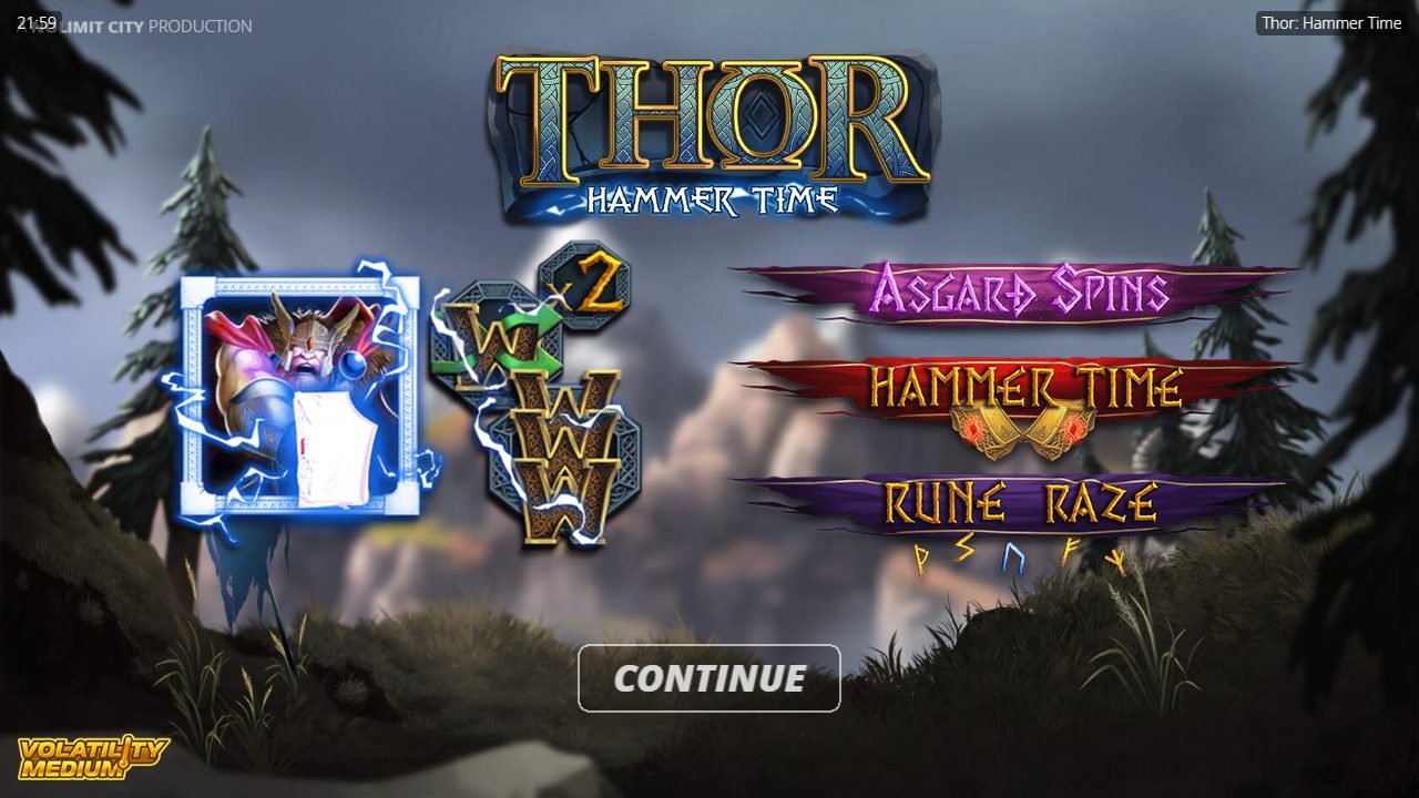 Thor: Hammer Time game lobby / feature intro