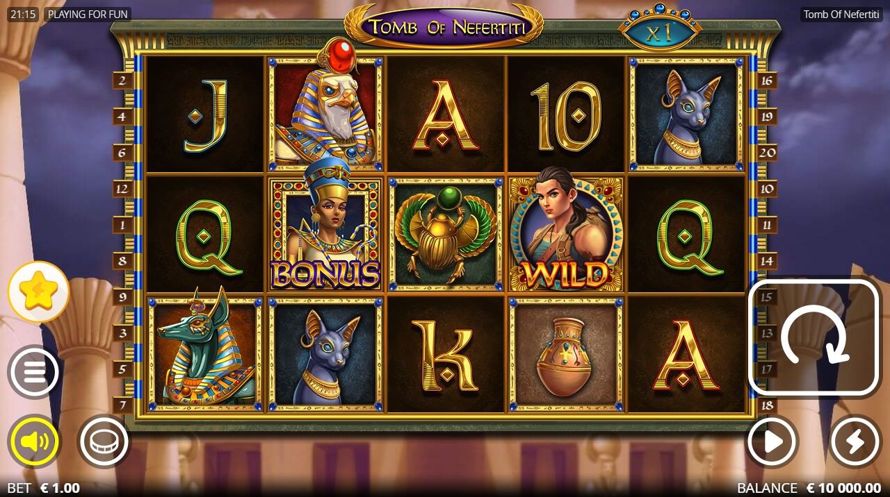 Tomb of Nefertiti base game reels