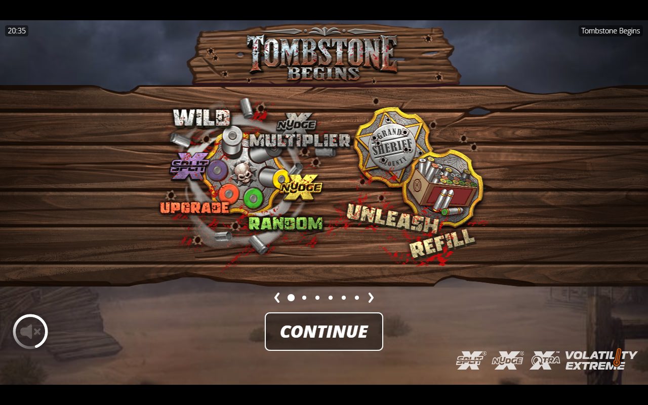 Tombstone Begins game lobby / feature intro