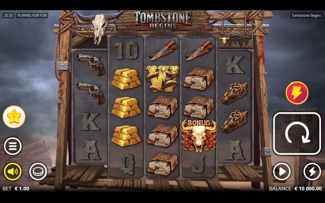 Tombstone Begins base game reels
