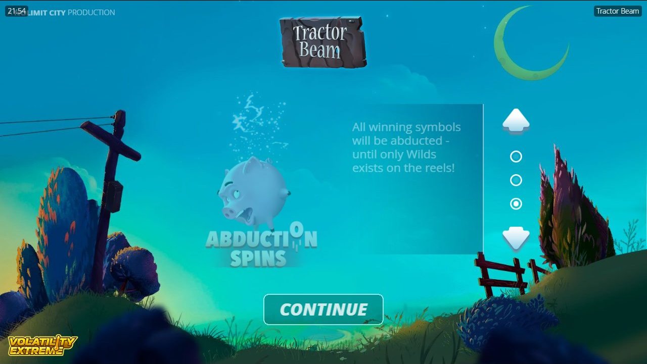 Tractor Beam game lobby / feature intro