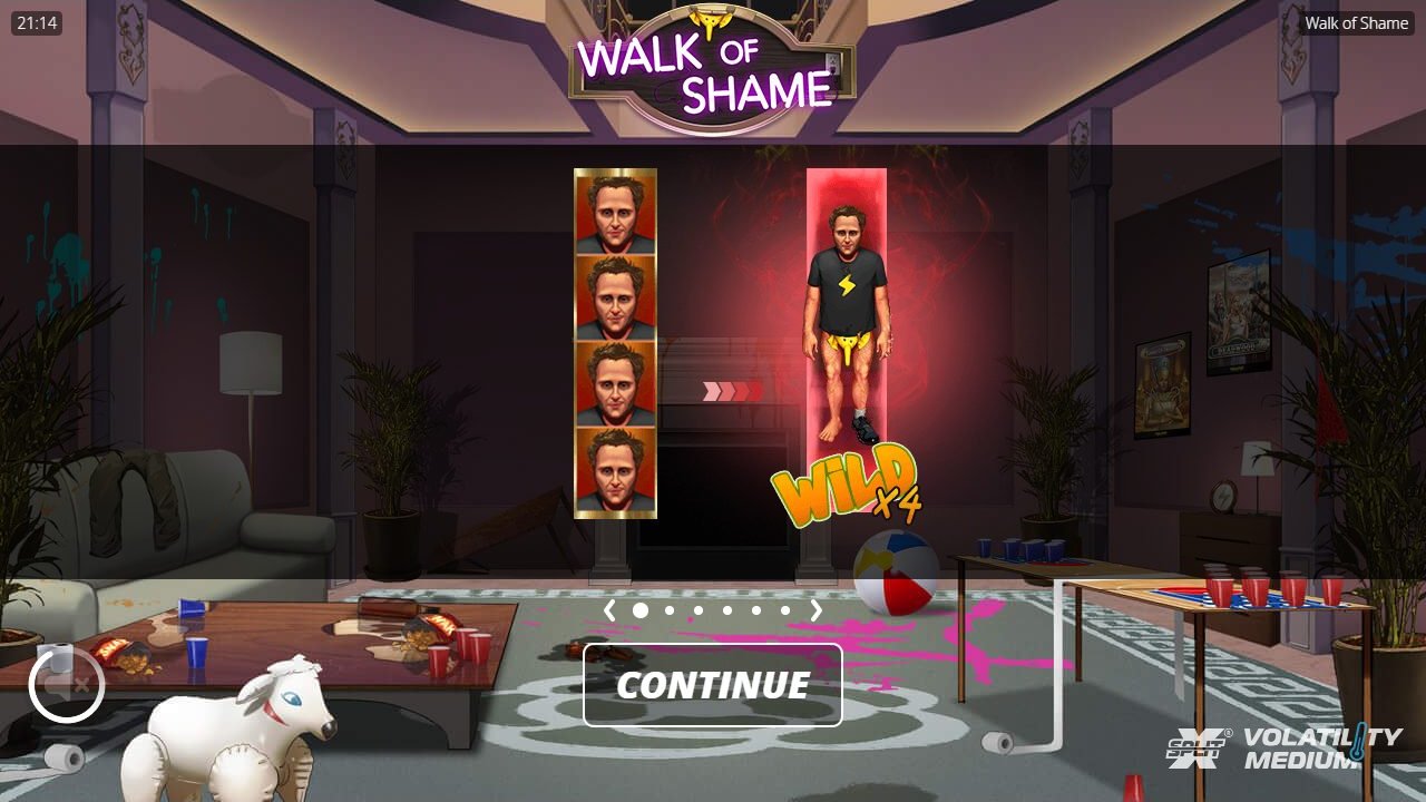 Walk Of Shame game lobby / feature intro