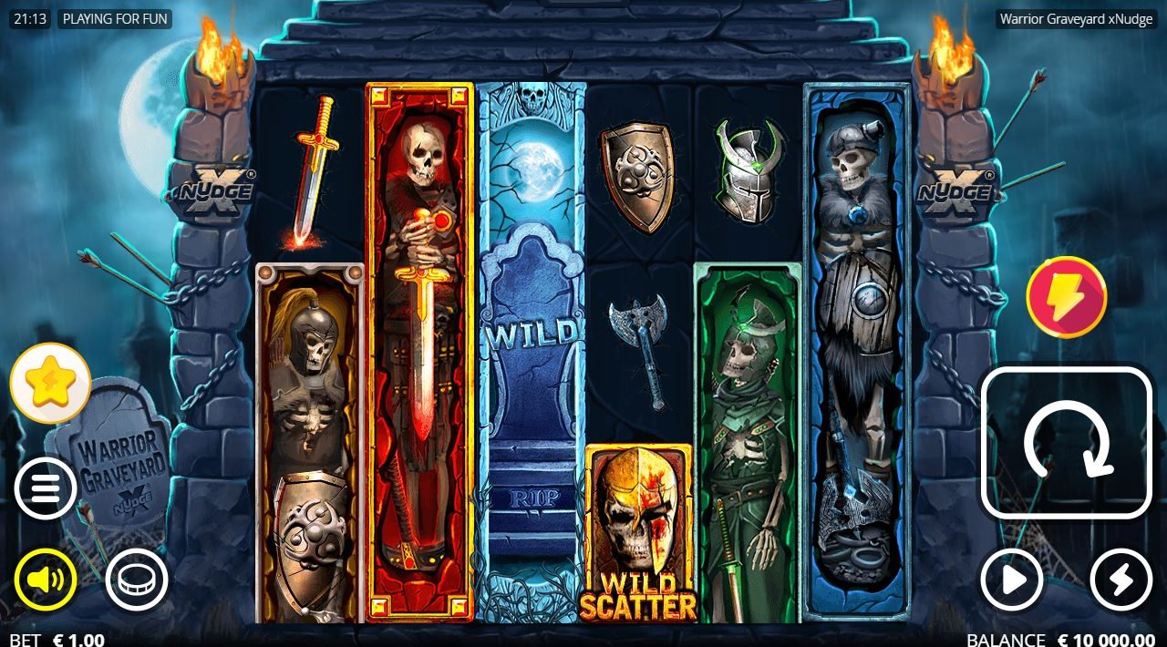 Warrior Graveyard base game reels