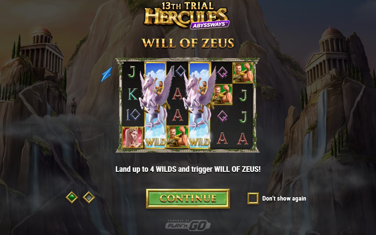 13th Trial Hercules Abyssways game lobby / feature intro