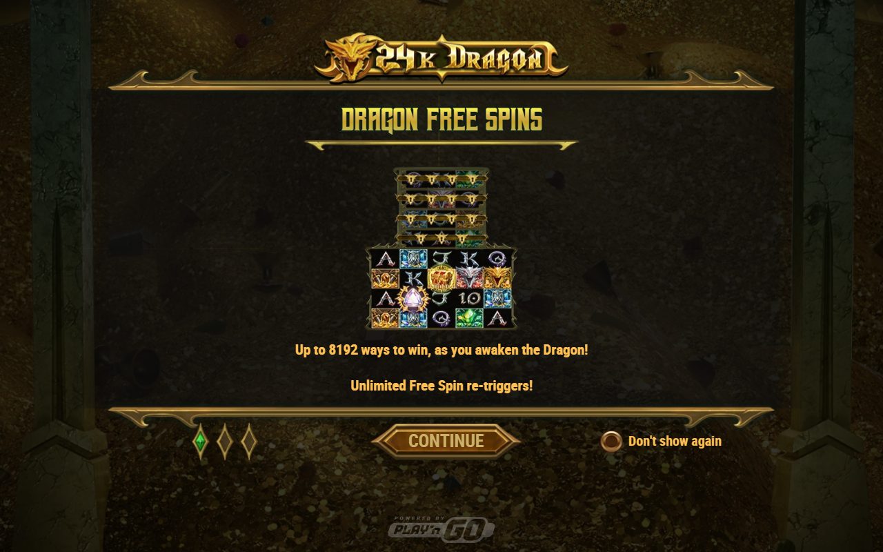 24K Dragon game lobby / feature intro