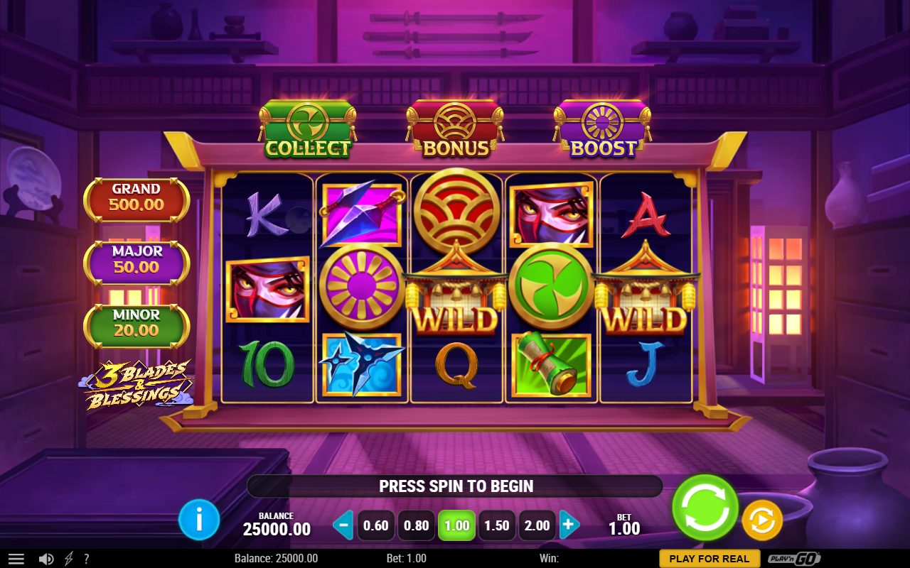 3 Blades & Blessings base game reels