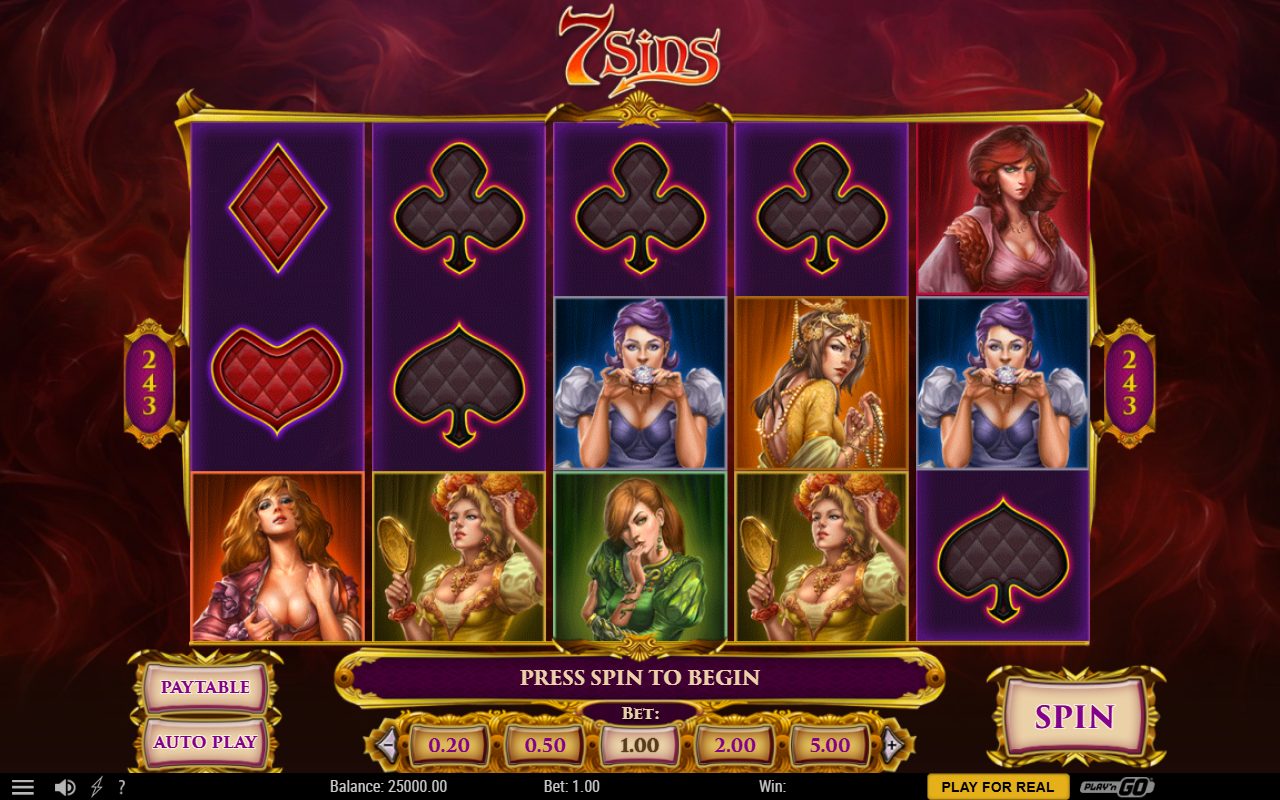 7 Sins base game reels
